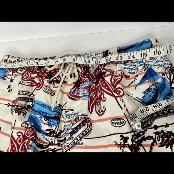 Caribbean Joe Swim Shorts Drawstring Tropical Sz M - Picture 8 of 13